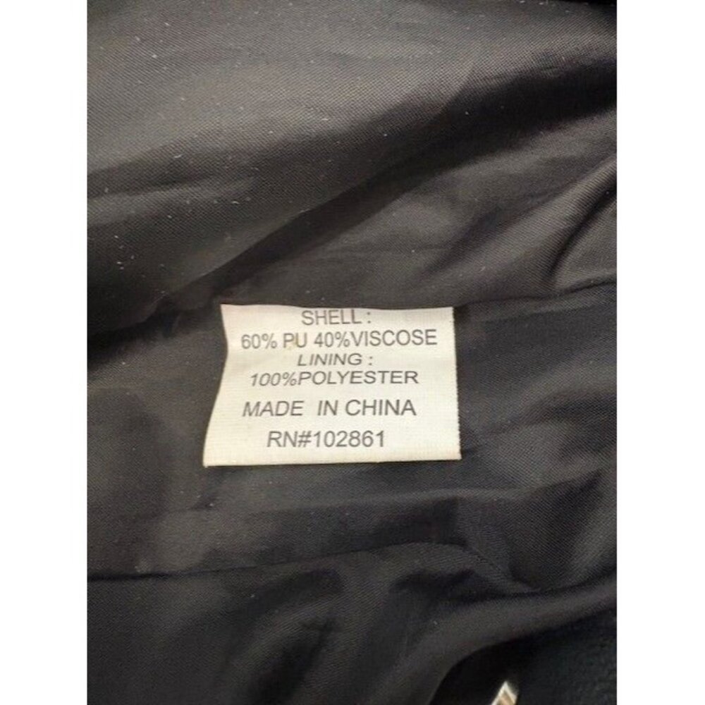 Black Faux Leather Jacket With Grommet Detailing & Snap Closure - Picture 3 of 4